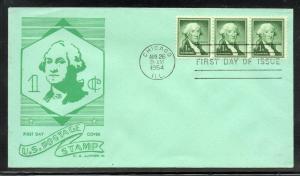 US #1031 Definitive FDC Junior Cachet addr D912
