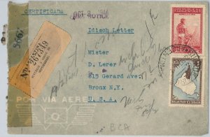 56383 - ARGENTINA -  POSTAL HISTORY:  REGISTERED MAIL COVER to USA 1944