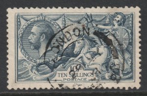 GB Scott 181 - SG417, 1918 Bradbury Wilkinson 10/- Britannia Seahorse used