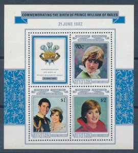 [116546] Aitutaki 1982 Royalty Birthday Prince Charles Souvenir Sheet MNH