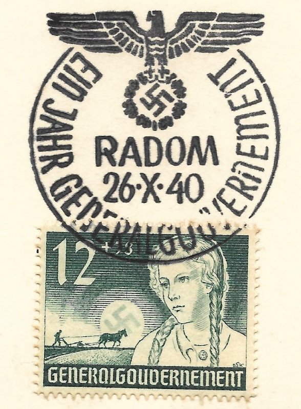 Doyle's_Stamps: FDC Polish German-Occupation Semi-Postal Set, Scott #NB5 to #NB7