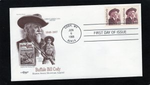 2177 Buffalo Bill Cody, FDC pair Artmaster