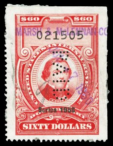 Scott R717 1958 $60.00 Dated Red Documentary Revenue Used VF