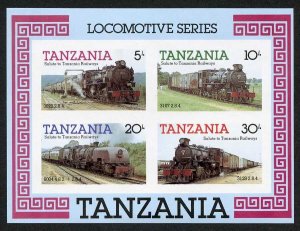 Tanzania SGMS434 1985 Railway Steam Locomotives M/Sheet IMPERF U/M