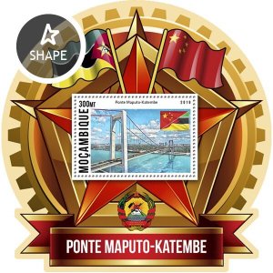 MOZAMBIQUE - 2019 - Maputu-Katembe Bridge - Perf Souv Sheet - Mint Never Hinged