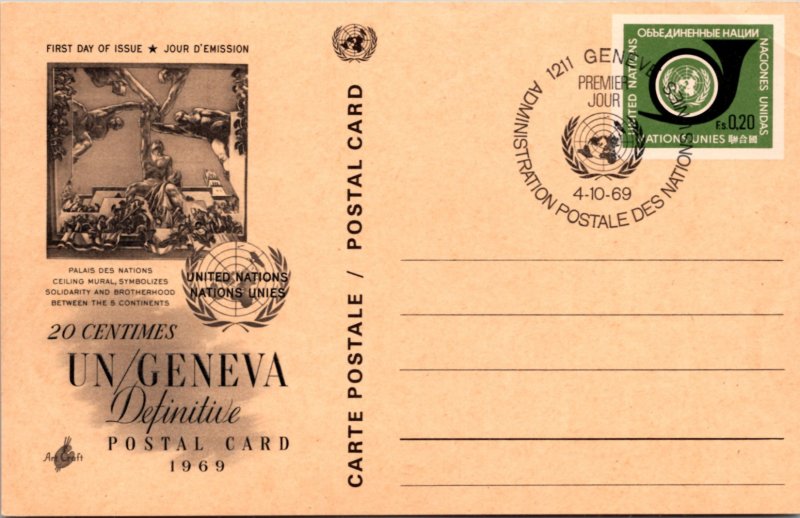 United Nations Geneva, Government Postal Card