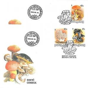 nature: MUSHROOMS FUNGHI - 2 FDC COVER - HUNGARY 1993