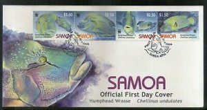 Samoa 2006 WWF Humphead Wrasse Fish Marine Life Animal Sc 1092 Sheetlet FDC #208