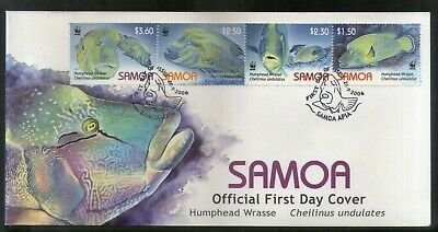 Samoa 2006 WWF Humphead Wrasse Fish Marine Life Animal Sc 1092 Sheetlet FDC #208