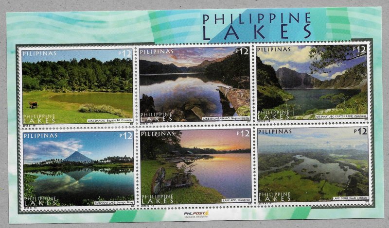 2018 Philipines Yvert & Tellier 4229-4234 Lakes of the Philippines MNH S/S