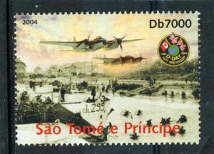 Sao Tome & Principe 2004 D.DAY WWII Aircrafts Flags 1v Perforated Mint (NH)