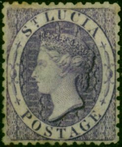 St Lucia 1864 (6d) Violet SG13 Fine Unused