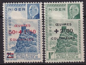 Niger 1944 Sc B13A-B set MH*