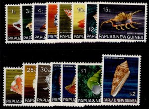 AUSTRALIA - Papua New Guinea QEII SG137-151, 1968-69 seashells set, NH MINT.