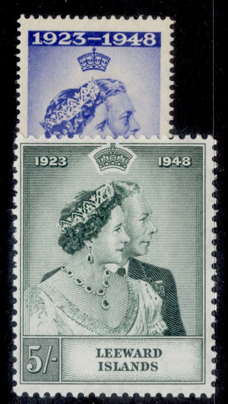 LEEWARD ISLANDS GVI SG117-118, 1949 ROYAL SILVER WEDDING set, M MINT.