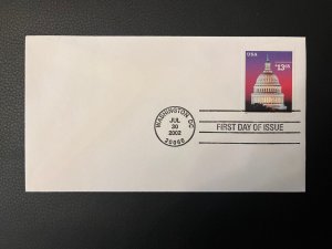 Express Mail $13.65 - 2002 #3648 FDC- Capitol Dome