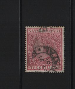 Natal 1874 SG72 Five Shillings - used