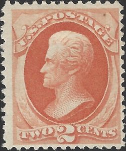 US Scott #183 Mint Hinged VF 2 Cent 1878 Andrew Jackson Stamp