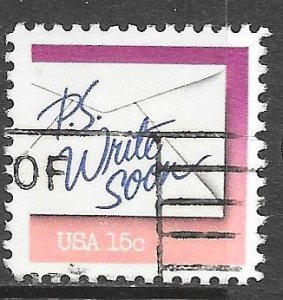 USA 1806: 15c P.S. Write Soon, used, F-VF