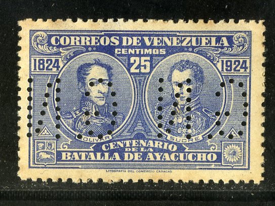 VENEZUELA 286 MNH G.N PUNCHED (OFFICIAL) SCV $2.75 BIN $1.25 POLITICIAN