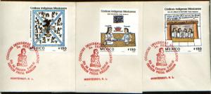 MEXICO 1520-1522, FDC CODEX ILLUSTRATIONS (SET IN ONE COVER). F-VF.