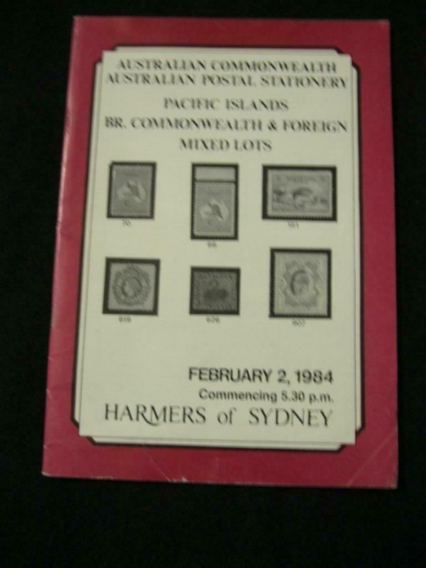 HARMERS SYDNEY AUCTION CATALOGUE 1984 AUSTRALIAN COMMONWEALTH& POSTAL STATIONERY