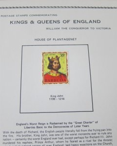 Barbuda kings and Queens of England on page