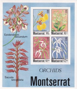 SA07b Montserrat 1985 Orchids  mint minisheet