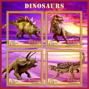 Stamps. Dinosaurs 2018 1+1 sheets perforated MNH **