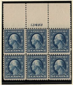 1917 Sc 504 MNH pristine original gum, plate block of 6 14399T