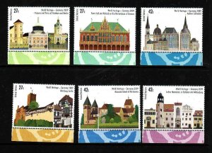 United Nations New York-Sc #981a-f-unused NH set-Buildings-Churches-Town Halls-