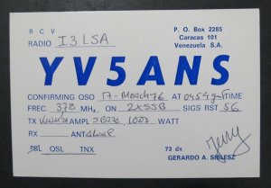 6365 Amateur Radio QSL Card Caracas Venezuela