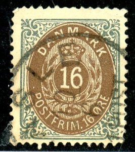 Denmark, Scott #30b, Used