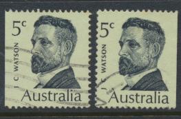 Australia  Sc# 452  John Watson  1969 Used x2 Booklet stamps see details 