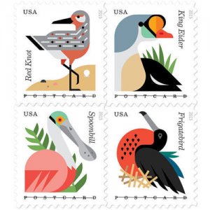 2015 35c Coastal Birds, Postcard, Block of 4 Scott 4991-94 Mint F/VF NH