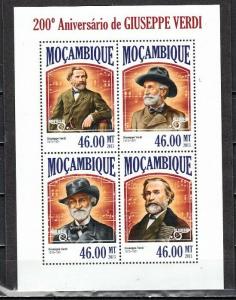 Mozambique, 2013 issue. Composer G. Verdi sheet of 4. ^