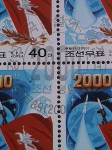 ​KOREA-2000 SC#4037 55TH ANNIV: WORKERS PARTY- FANCY CANCEL BLOCK VF OG CTO