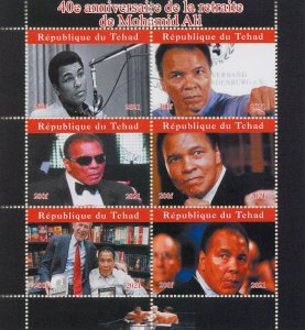 Muhammad Ali Stamps Chad 2021 CTO Boxing Sports Famous People 6v M/S