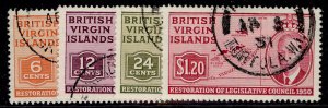 BRITISH VIRGIN ISLANDS GVI SG132-135, 1951 legislative council set, FINE USED.