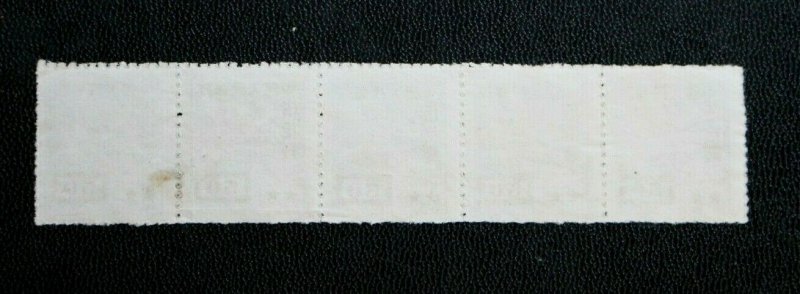 CHINA #49 FLYING GEESE OVERPRINTED STRIP OF 5  Shanghai Cancel