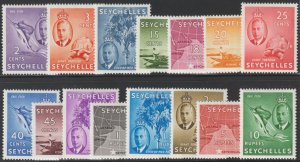 EDSROOM-L17216 Seychelles 157-71 MNH 1952 Complete George VI CV$87.75