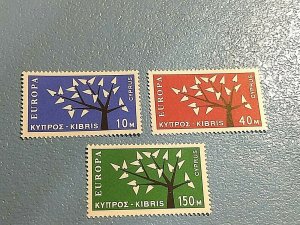 KAPPYSSTAMPS CYPRUS #219-21 1962 EUROPA MINT LH GS0423
