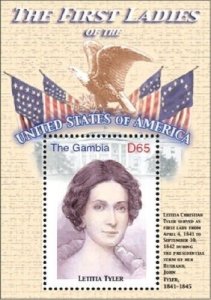 GAMBIA FIRST LADIES OF THE UNITED STATES - LETITIA TYLER S/S MNH