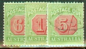 IW: Australia J39-45 mint, J47 used CV $222; scan shows only a few