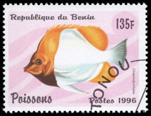 Benin #945 Pyramid Butterflyfish; CTO
