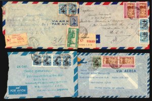 URUGUAY 26 AIRMAIL COVER LOT PLUNA  CENSOR OFFICIAL PANAGRA MILITARY MAIL TO USA