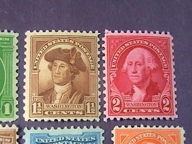 U.S.# --704-715-MINT NEVER/HINGED-COMPLETE SET--PORTRAITS OF WASHINGTON-1932