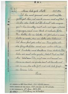 1946 US Army POW Letter Cover to Germany Prisoner of war APO 809 Heinz Kekert