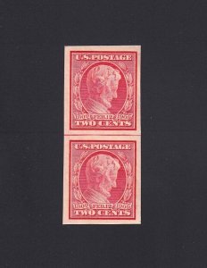 Scott #368 2c Lincoln Vertical Pair with Line, Mint OG NEVER HINGED