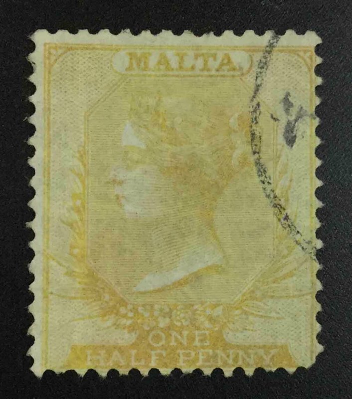 MOMEN: MALTA SG #1 1860 BLUED PAPER USED £650 LOT #64434